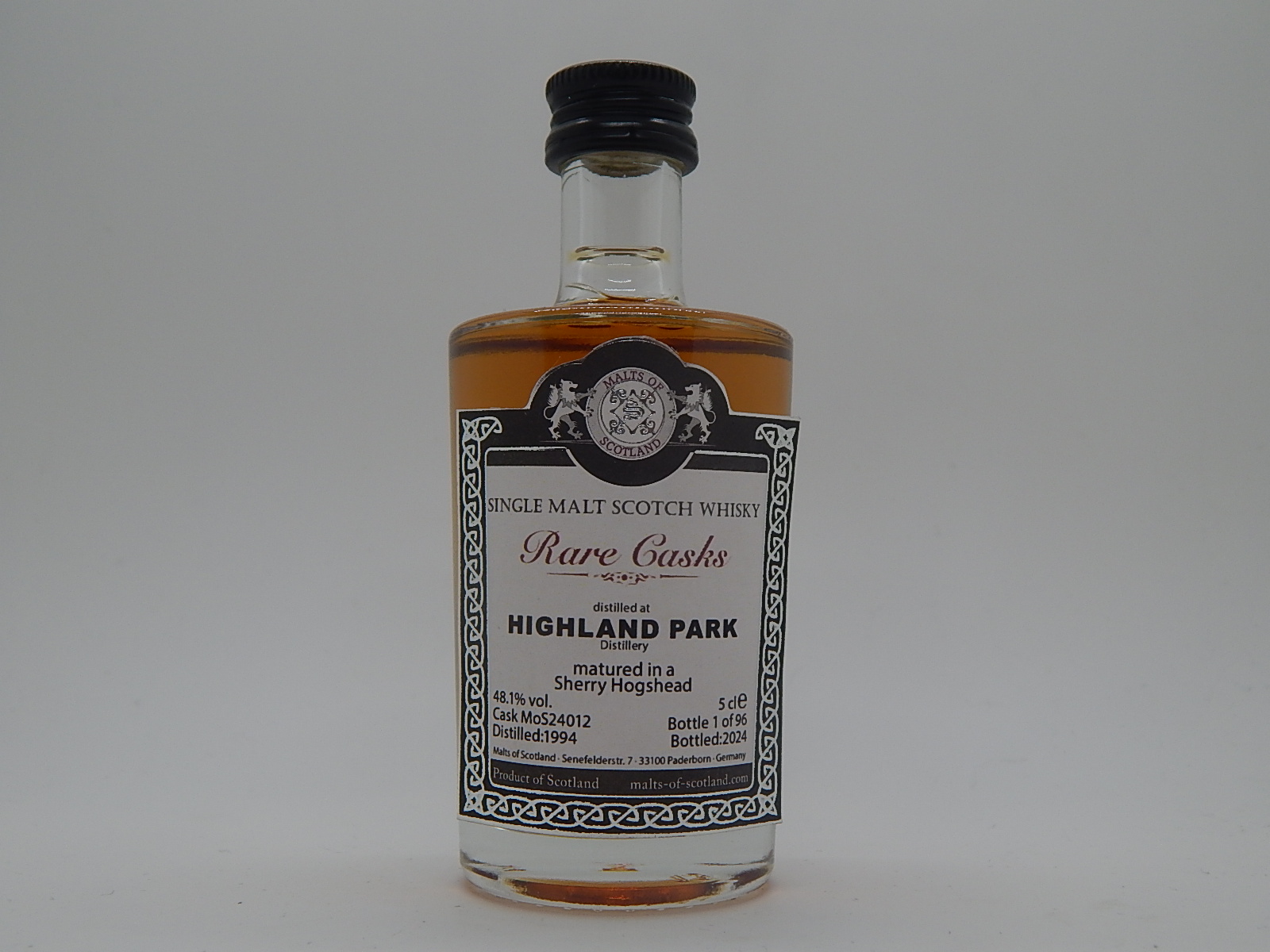 Rare Cask SMSW Sherry Hogshead 30yo 1994-2024 "Malts of Scotland" 5cle 48,1%vol. 1/96